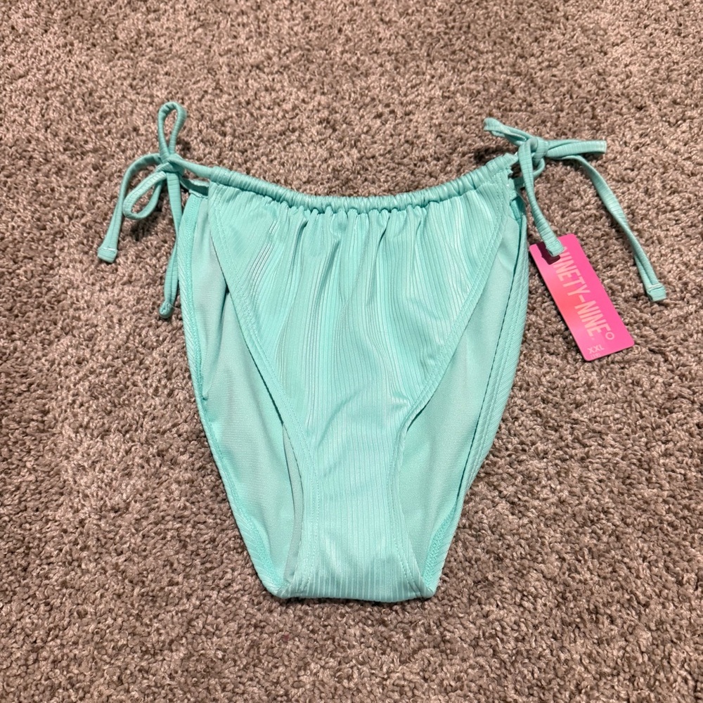 Turquoise Side Tie Bikini Bottom